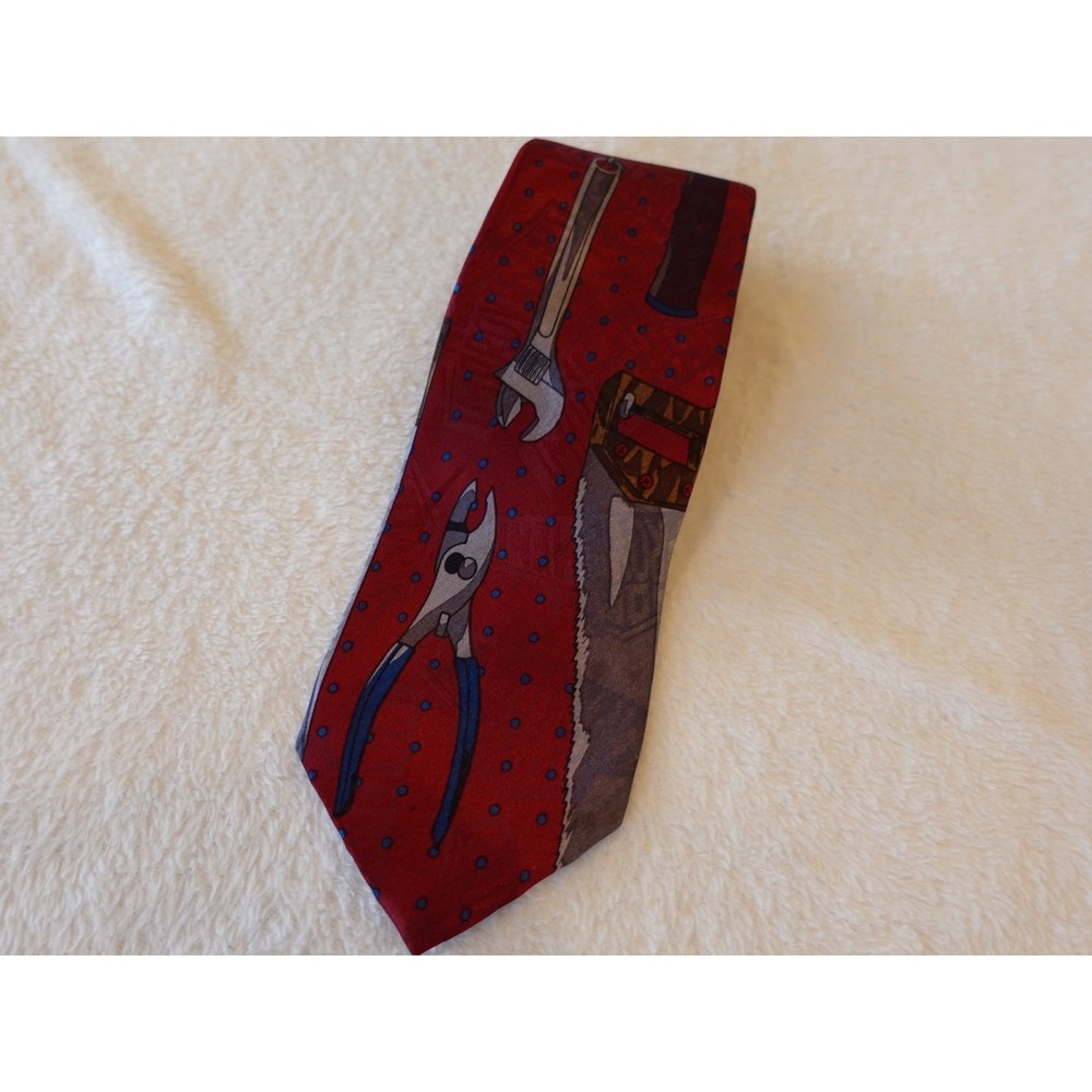 Vintage Home Improvement Tie Mens Tim's Garage Tool Time TV USA 90s Binford